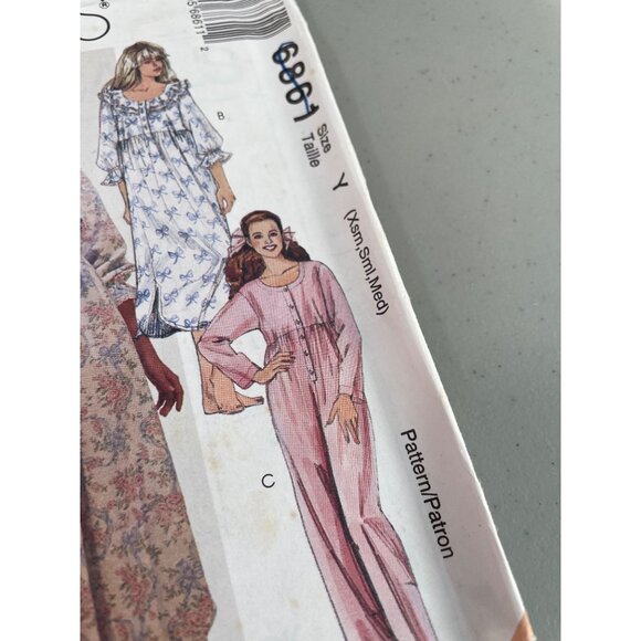 90s McCalls 6861 Misses Nightgown and Jumpsuit Pattern Size Y XS-Medium UNCUT - Picture 3 of 7